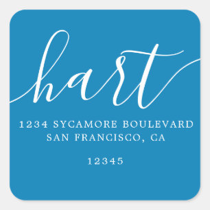 Étiquette de retour de famille bleu clair simple