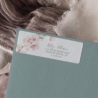 Étiquette de retour de fleurs de cerisier de print
