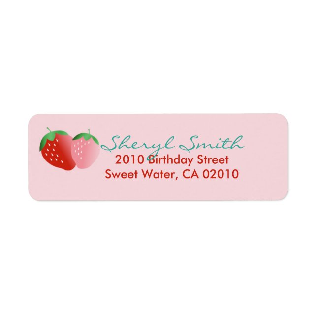 Étiquette de retour de gâteau fraise 2 (Devant)