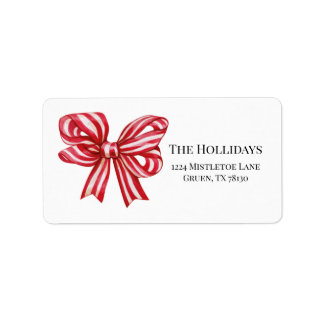 Étiquette de retour de la boîte de Noël rouge