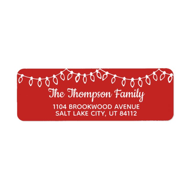 Étiquette de retour de la chaîne de Noël rouge (Devant)