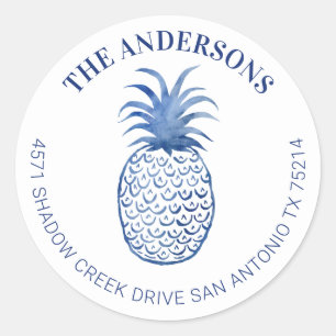 Étiquette de retour de l'ananas tropical hawaïen