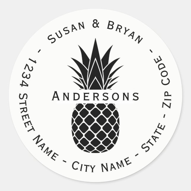 Étiquette de retour de l'ananas tropical hawaïen (Devant)