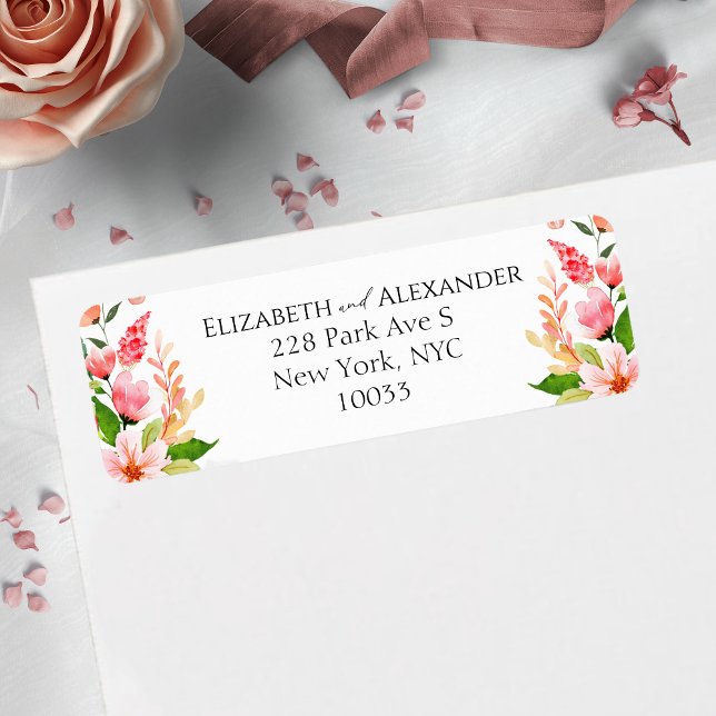 Étiquette de retour de l'aquarelle du Mariage trop (Créateur téléchargé)