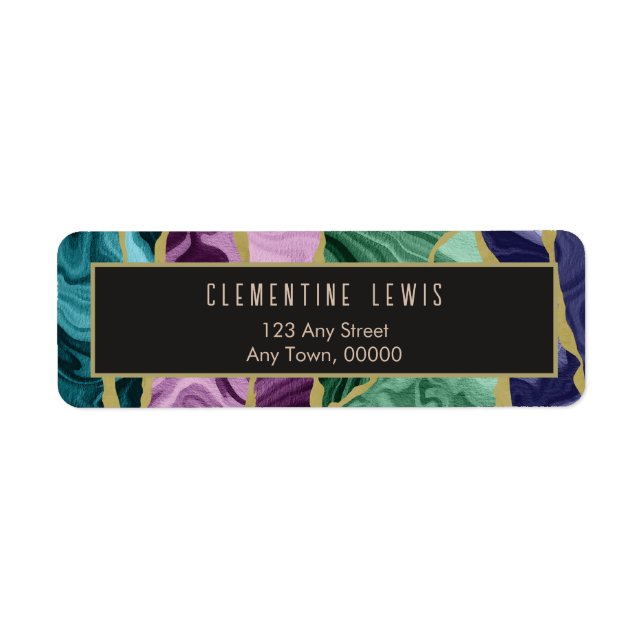 Étiquette de retour de l'aquarelle Peacock (Devant)