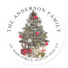 Étiquette de retour de l'arbre de Noël