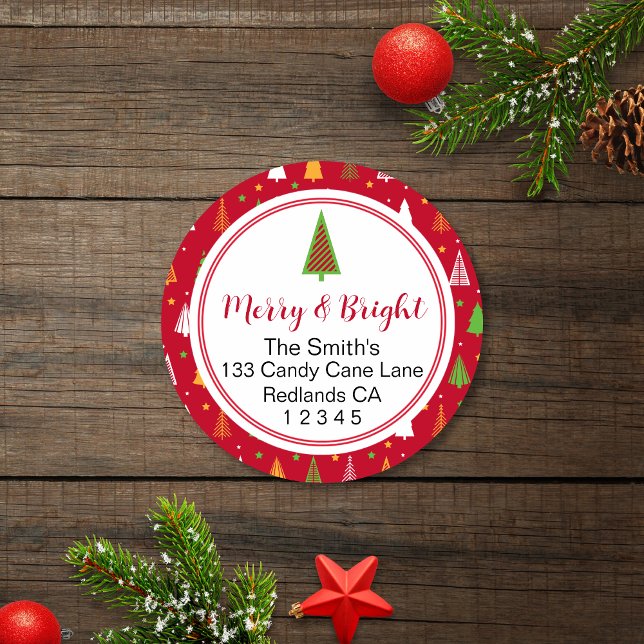 Étiquette de retour de l'arbre de Noël Joyeux et b (Créateur téléchargé)