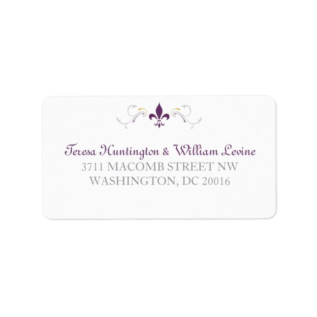 Étiquette de retour de l'enveloppe Fleur de Lis (Devant)