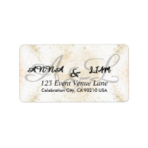 Étiquette de Retour de Mariage à Calligraphie avec