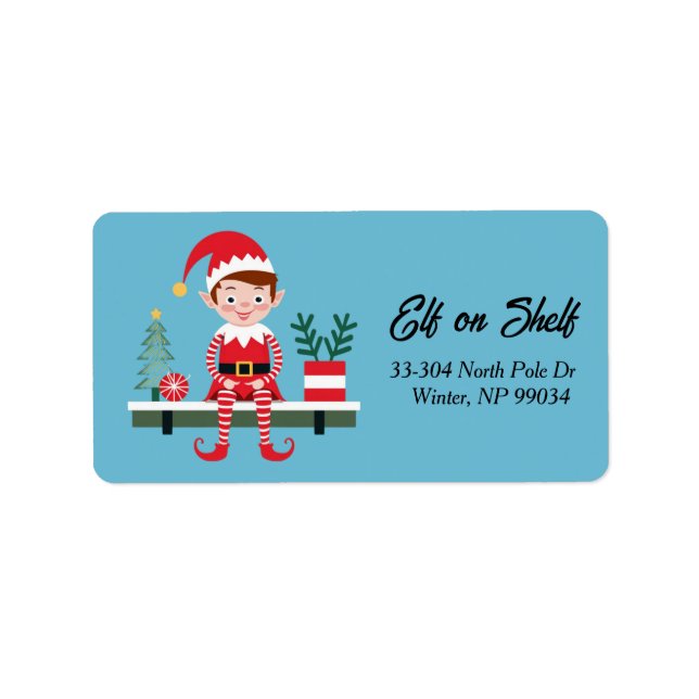 Étiquette de retour de Noël Elf-on-Shelf (Devant)