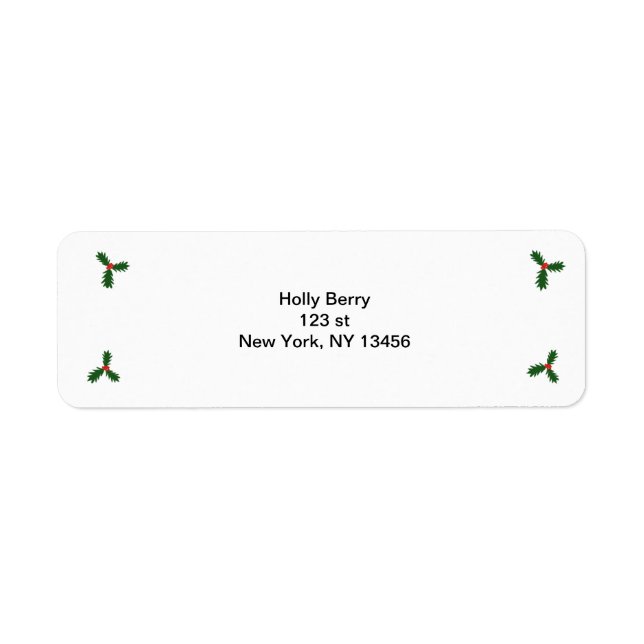 Étiquette de retour de Noël Holly Berry (Devant)