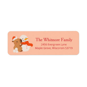 Étiquette de retour de Noël mignonne de capybara