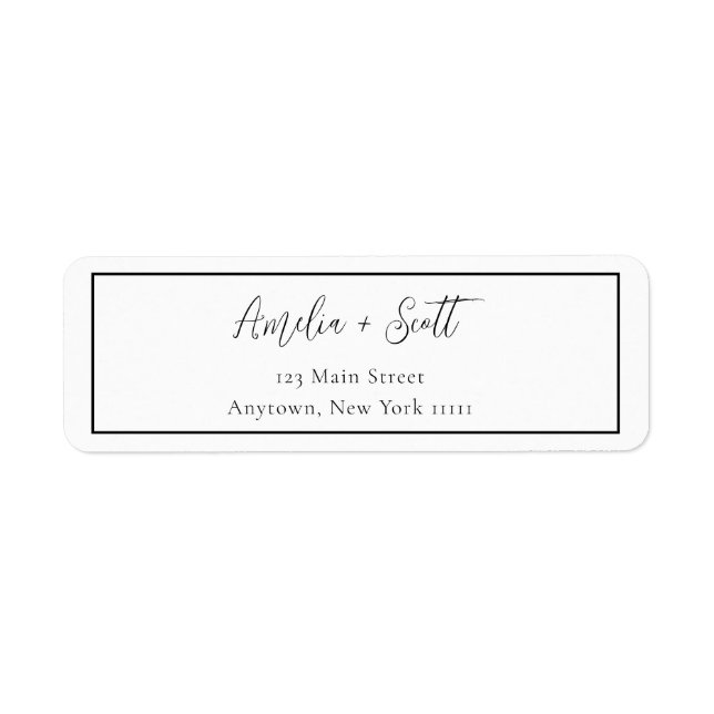 Étiquette de retour de script de bordure minimalis (Devant)