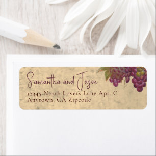 Étiquette de Retour de Vignoble Rustique Aquarelle