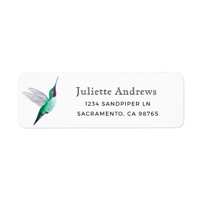 Étiquette de retour des colibris à gorge rubis (Devant)