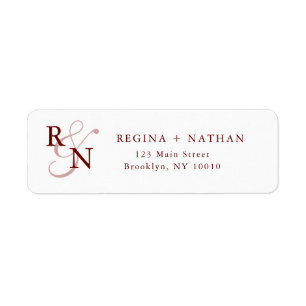 Étiquette de retour des couples Monogrammes de Bou