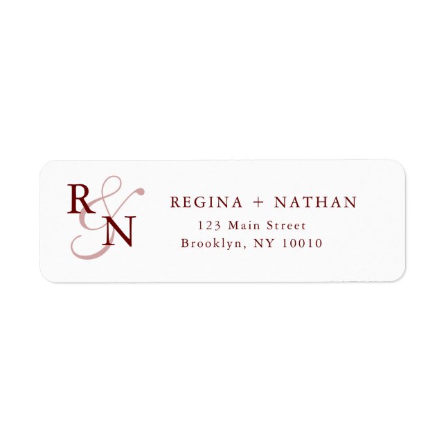 Étiquette de retour des couples Monogrammes de Bou (Devant)
