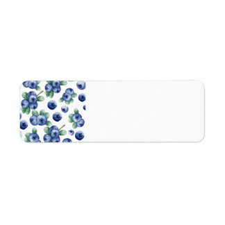 étiquette de retour d'impression bleuet