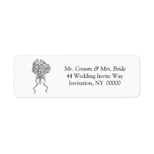 Étiquette de retour du bouquet de mariage mariage
