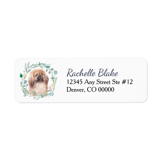 Étiquette de retour du chien Pekingese (Devant)