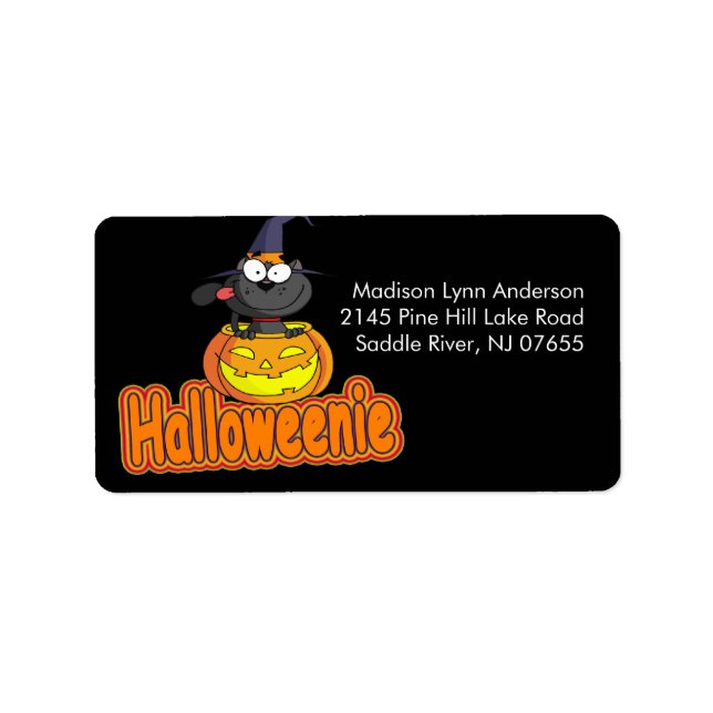 Étiquette de retour du Citrouille Halloween éffray (Devant)
