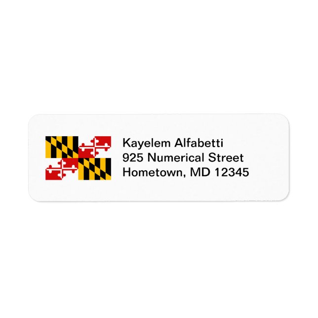 Étiquette de retour du drapeau du Maryland (Devant)