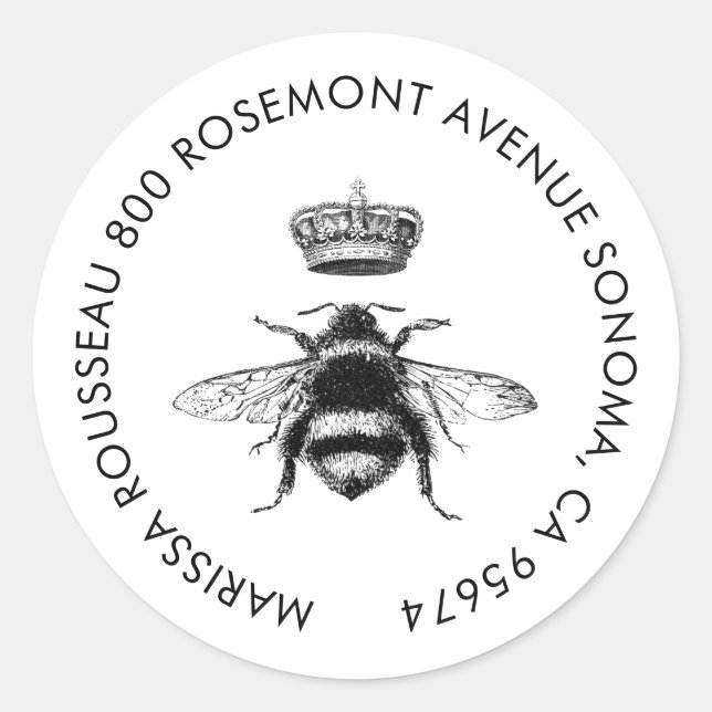 Étiquette de retour du logo Queen Bee (Devant)