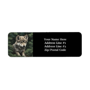 Étiquette de retour du loup de North Woods