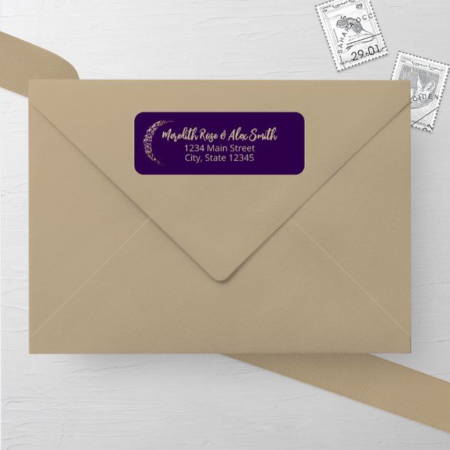 Étiquette de retour du Mariage de la Lune violet e (Créateur téléchargé)