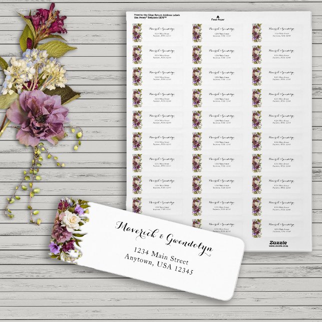 Étiquette de retour du Mariage floral rustique Spr (Créateur téléchargé)