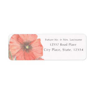 Étiquette de retour du Mariage Floral Watercolor