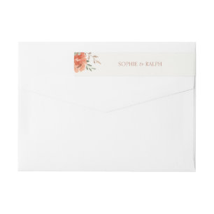 Étiquette de retour du Mariage Floral Watercolor