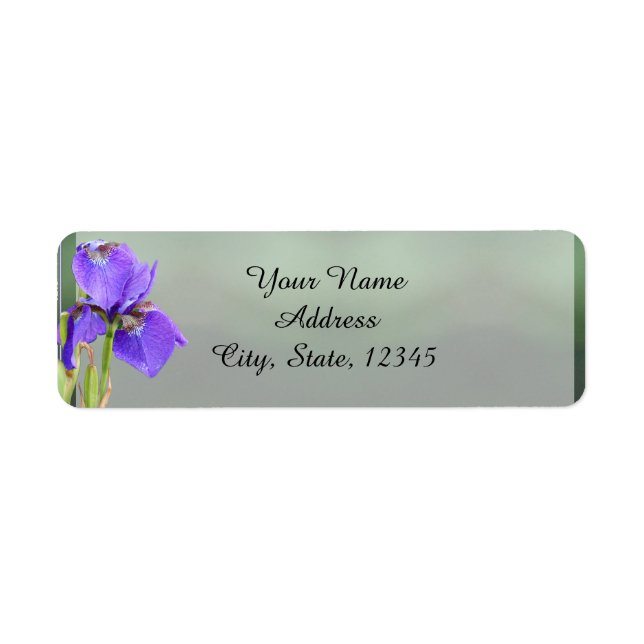 Étiquette de retour du Mariage Iris Violet (Devant)