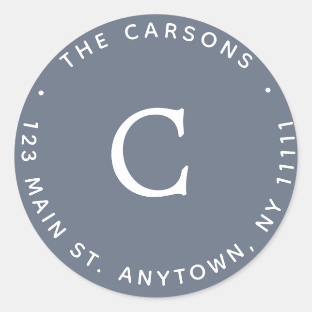 Étiquette de retour du Monogramme bleu marine (Devant)