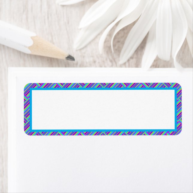 Étiquette de retour du Motif couleur bleu violet (En situation)