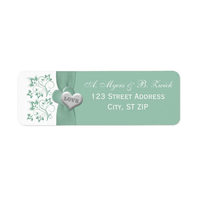 Étiquette de retour du ruban imprimé à la menthe b (Devant)