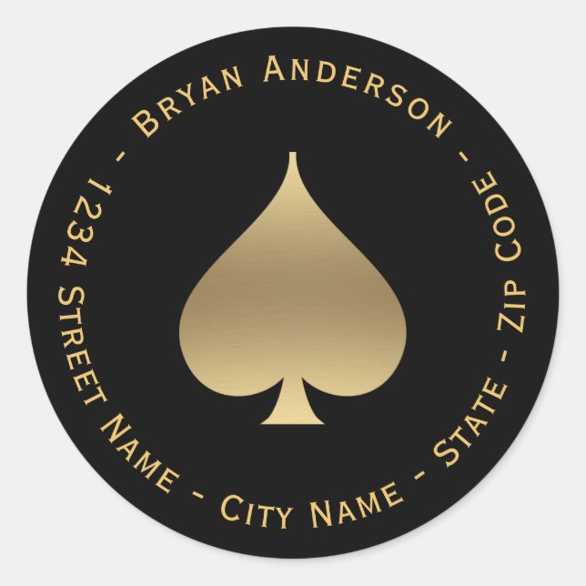 Étiquette de retour du symbole Gold Spade (Devant)