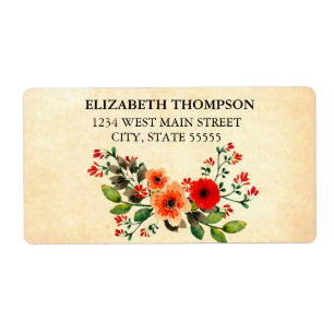 Étiquette de retour floral simple