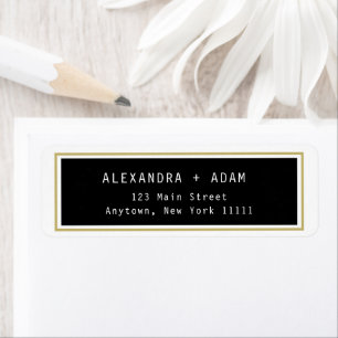 Étiquette de retour géométrique moderne Black & Go