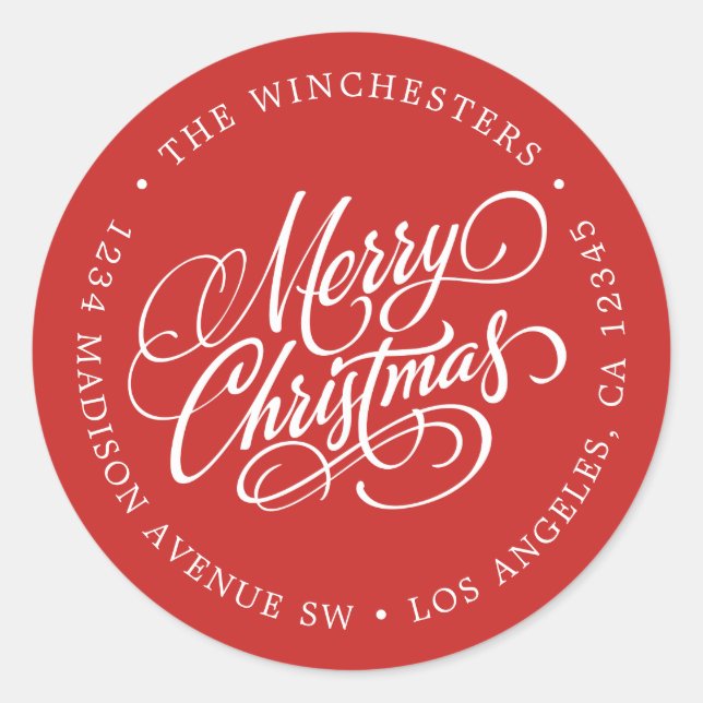 Étiquette de retour Joyeux Noël (Devant)