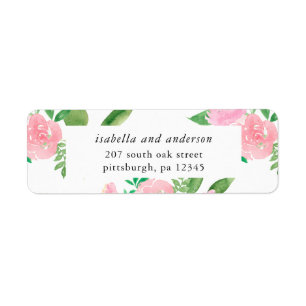 Étiquette de retour Mariage de fleurs de rose