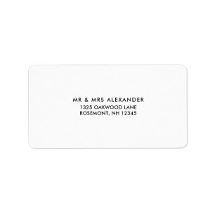 Étiquette de retour Mariage noir et blanc simple