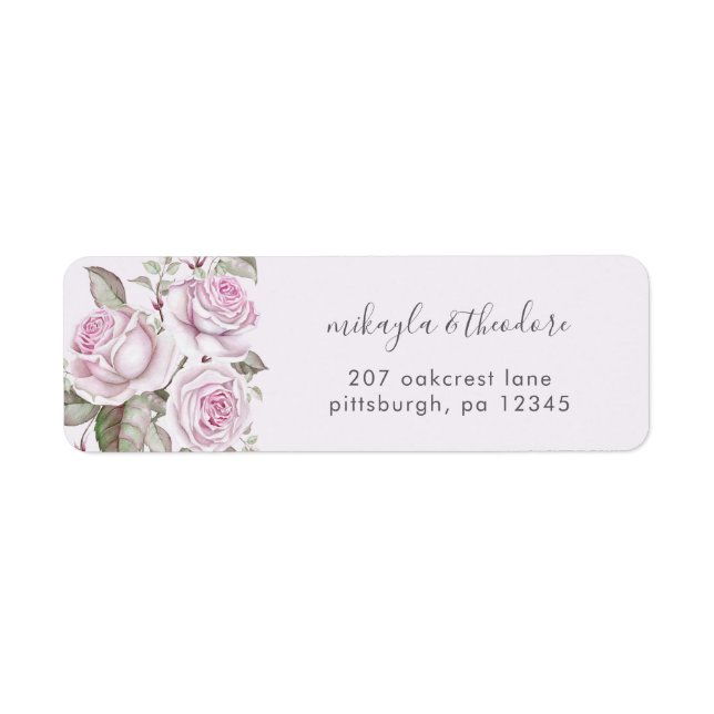 Étiquette de retour Mariage Rose violet (Devant)