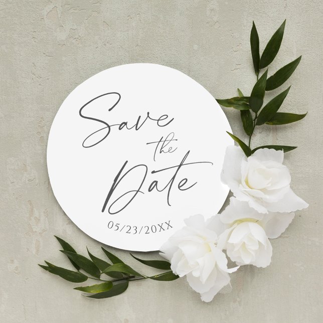 Étiquette de retour minimaliste Mariage blanc (Créateur téléchargé)