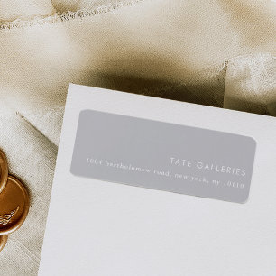 Étiquette de retour minimaliste moderne gris chic