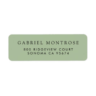 Étiquette de retour minimaliste moderne Sage Green
