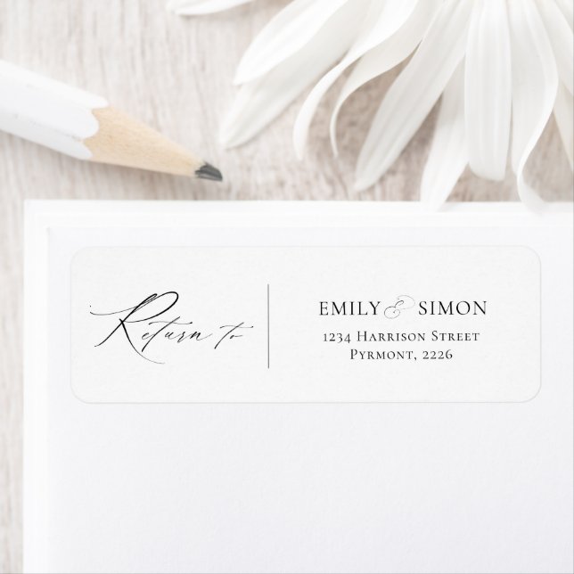 Étiquette de retour minimaliste pour Mariage moder (En situation)