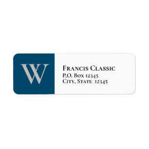 Étiquette de retour Monogramme aligné gauche class