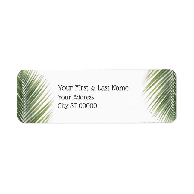 Étiquette de retour Palm Leaf (Devant)