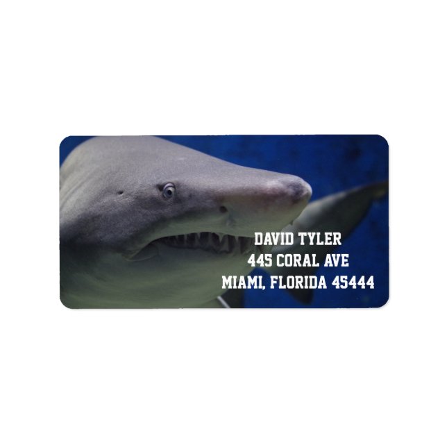 Étiquette de retour PERSONNALISÉ GRAND SHARK (Devant)